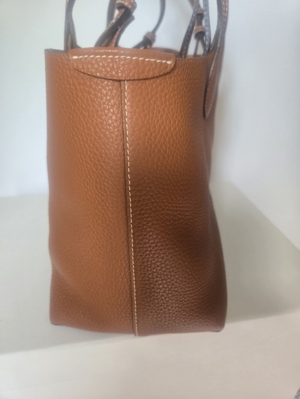 Everyday Pebbled Leather Tote in Cognac Brown - Picture 10 of 13